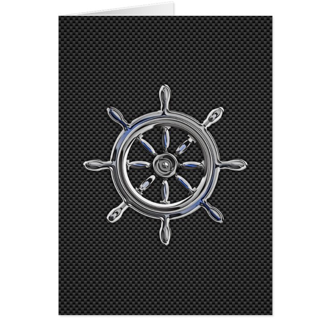 Nautical Wheel on Carbon Fibre Decor (Front)