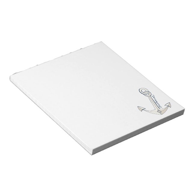Nautical White Anchor Notepad (Angled)