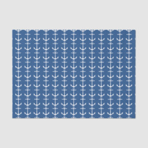 Nautical White Anchors Custom Tissue Paper