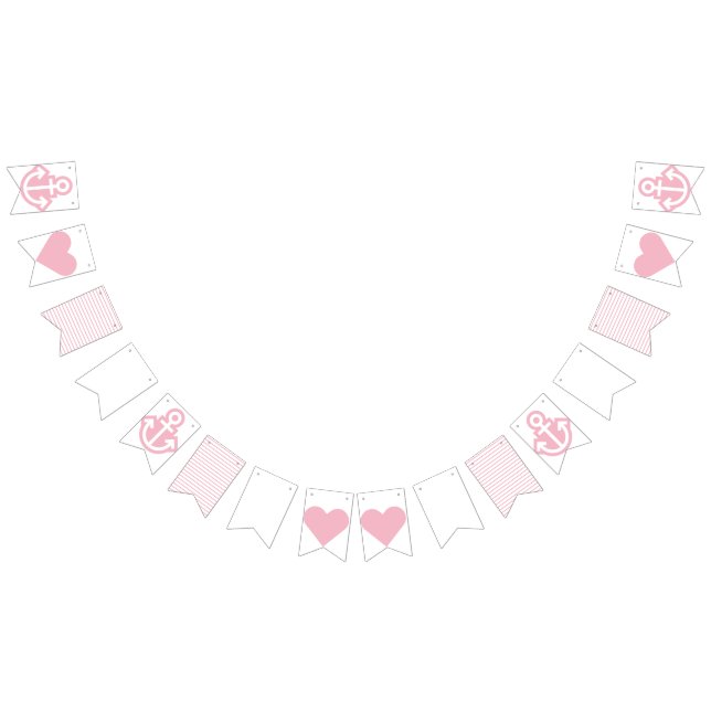 Nautical White and Pink  Bunting (All)