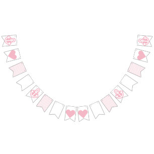 Nautical White and Pink  Bunting Bunting