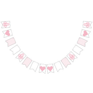 Nautical White and Pink Bunting Bunting