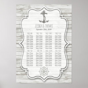 Nautical Whitewashed Wood Beach Wedding Collection Poster