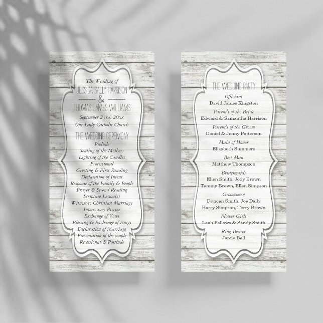 Nautical Whitewashed Wood Beach Wedding Collection Program (Creator Uploaded)