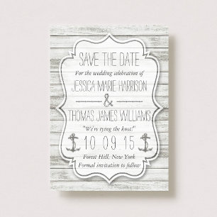 Nautical Whitewashed Wood Beach Wedding Collection Save The Date
