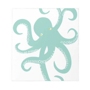 Nautical Wild Animal Octopus Coastal Illustration Notepad