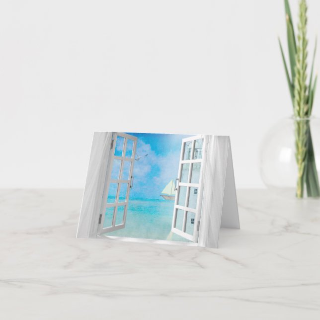 Nautical Window Blank Note Card (Front)