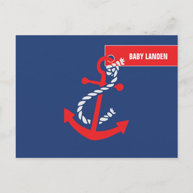 Nautical Wishes For Baby Card (Front)