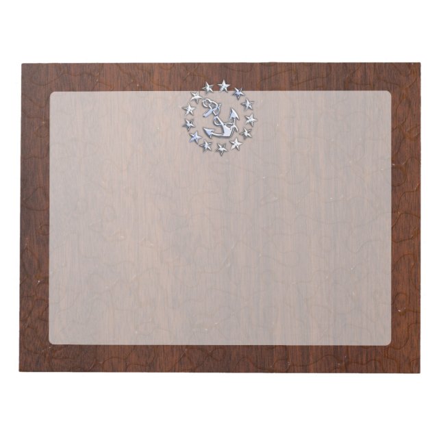 Nautical Yacht Flag Anchor Stars Symbol Notepad (Front)
