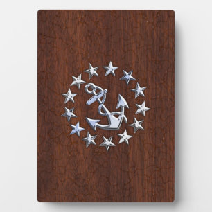 Nautical Yacht Flag Anchor Stars Symbol Plaque