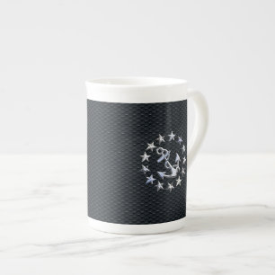 Nautical Yacht Flag Chrome Ensign on Grille Print Bone China Mug