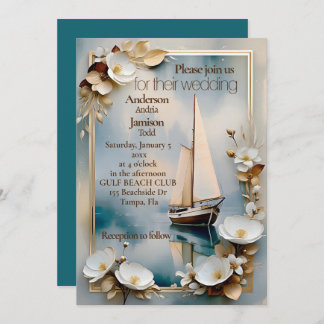 Nautical yacht wedding invitation