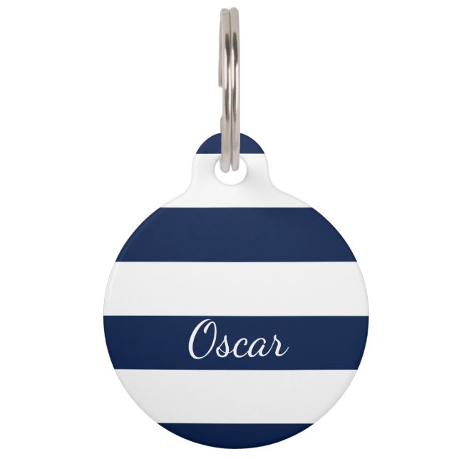 Nautical (You Choose Background Colour) Pet Tag (Front)