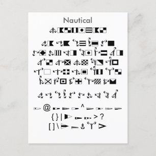 Nautical - Zazzle Font Sampler Sheet with Guide Postcard