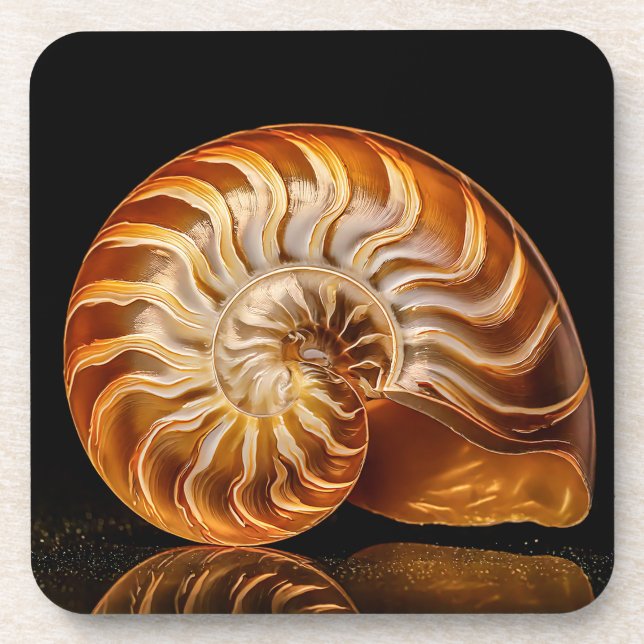 Nautile, golden shell coaster (Front)