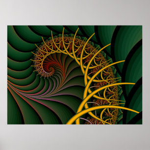 Nautilus Inner Float Chambers - Fractal Art Poster