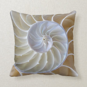 Nautilus Sea Shell Custom Colour Throw Pillow