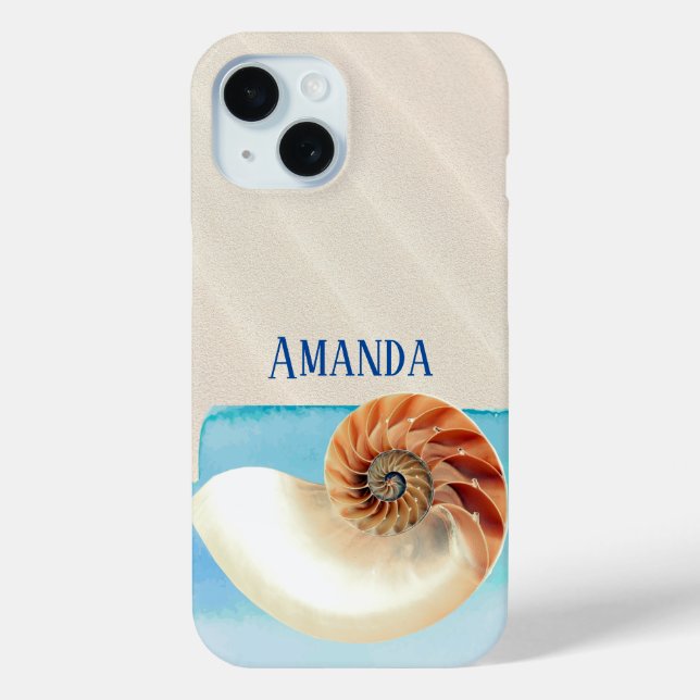 Nautilus Seashell and Sand  Case-Mate iPhone Case (Back)