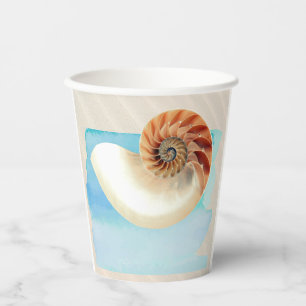 Nautilus Seashell and Sand Paper Cups