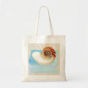 Nautilus Seashell and Sand Tote Bag