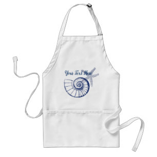 Nautilus Seashell & Starfish Marine Life Custom Standard Apron