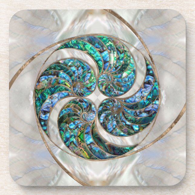 Nautilus Shell - Abalone and Pearl Coaster (Front)