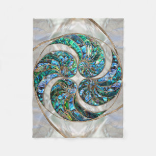 Nautilus Shell - Abalone and Pearl Fleece Blanket