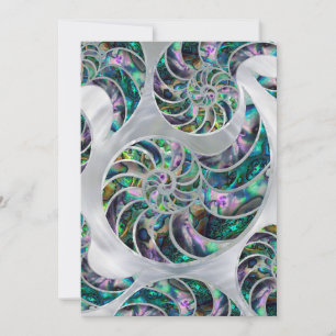 Nautilus Shell Abalone and Pearl Holiday Card