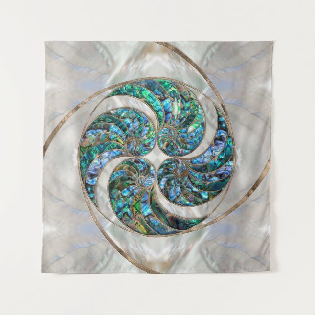 Nautilus Shell - Abalone and Pearl Tapestry (Front)