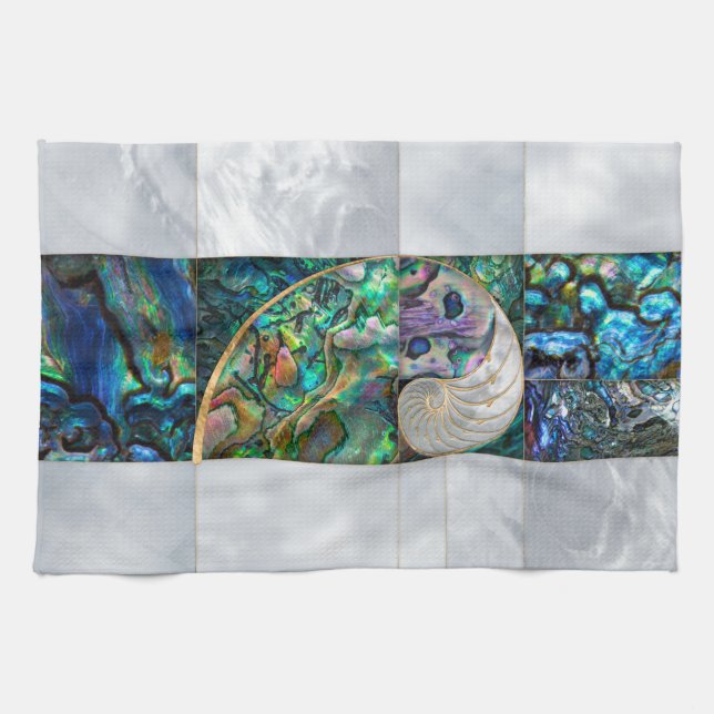Nautilus Shell - Abalone and Pearl Tea Towel (Horizontal)