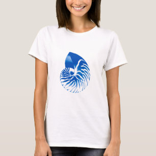 Nautilus shell - cobalt blue and white T-Shirt