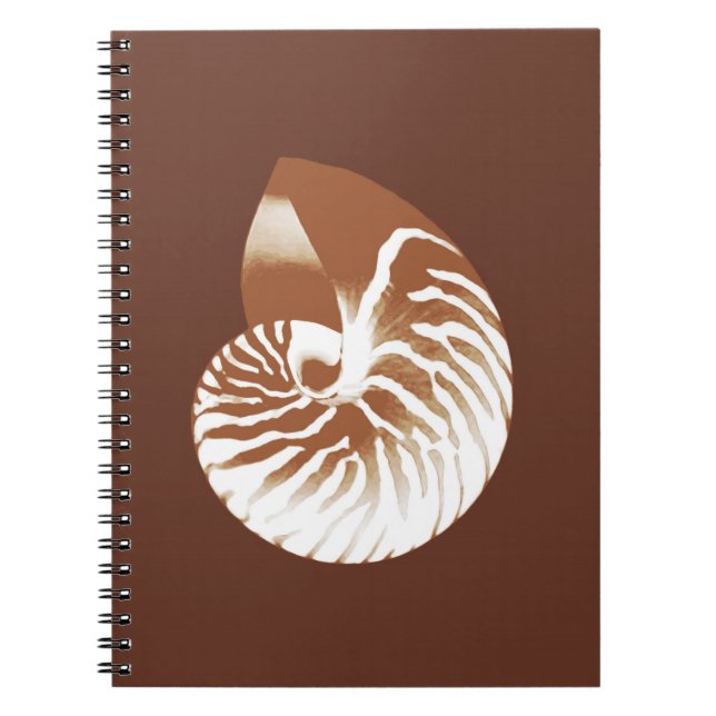 Nautilus shell - cocoa brown and white notebook (Front)