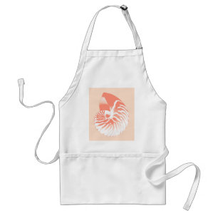 Nautilus shell - coral orange and white standard apron