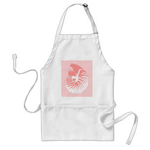 Nautilus shell - coral pink and white standard apron