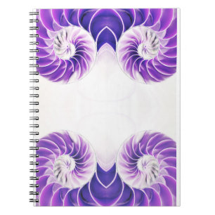 Nautilus Shell Fibonacci Notebook – Purple White