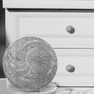 Nautilus Shell mosaic art Ceramic Knob