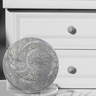 Nautilus Shell mosaic art Ceramic Knob