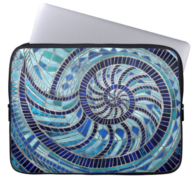 Nautilus Shell mosaic art Laptop Sleeve (Front)