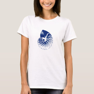 Nautilus shell - navy blue and white T-Shirt