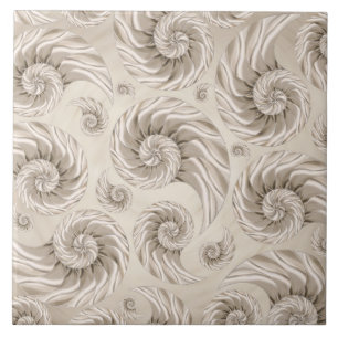 Nautilus Shell Pattern Ceramic Tile