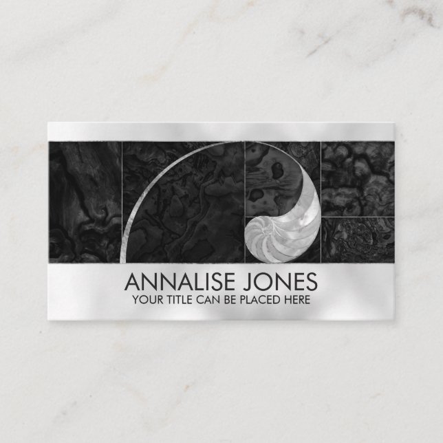 Nautilus Shell - Peal and Black Abalone Business Card (Front)