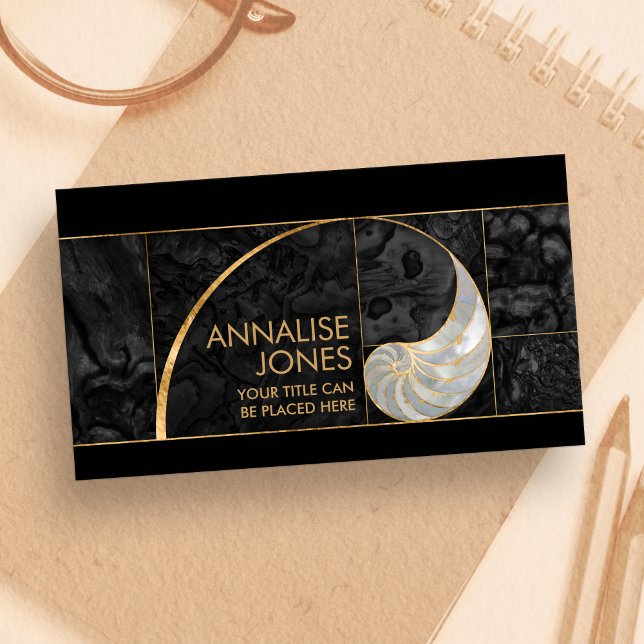 Nautilus Shell - Peal and Black Abalone Business Card (Creator Uploaded)