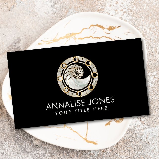 Nautilus Shell - Phases of the moon Business Card (Creator Uploaded)