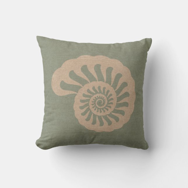 Nautilus Shell Seafoam Green Cushion (Front)