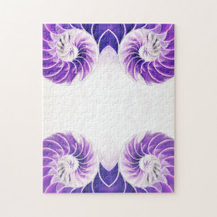 nautilus shell seashell Fibonacci swirl  Jigsaw Puzzle