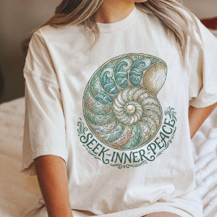 Nautilus Shell Seek Inner Peace Ocean Art Tri-Blend Shirt
