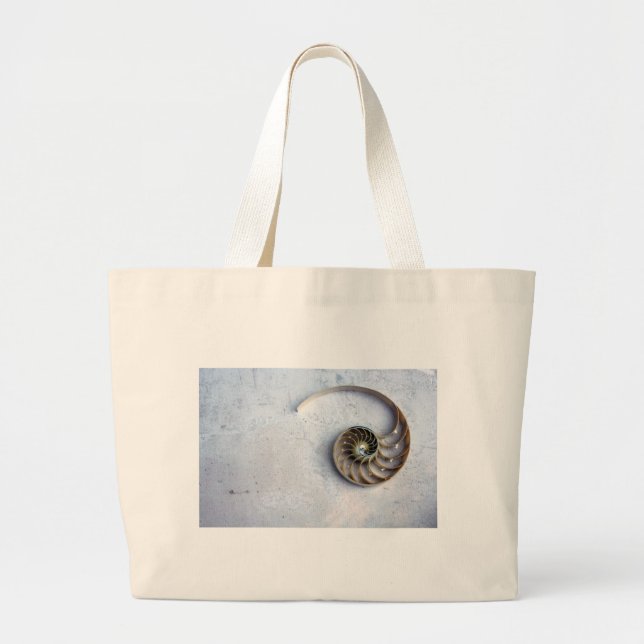 Nautilus Shell Swirl Minimalist Tote Bag (Front)