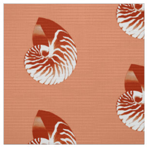 Nautilus Shell - terracotta and white Fabric