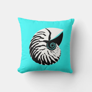 Nautilus shell throw pillow