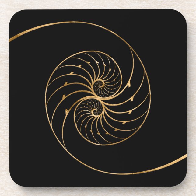 Nautilus Shells - Golden Pair Coaster (Front)
